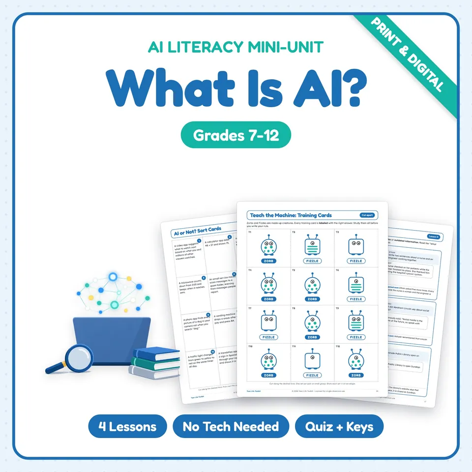AI Literacy Lessons for Middle & High School cover