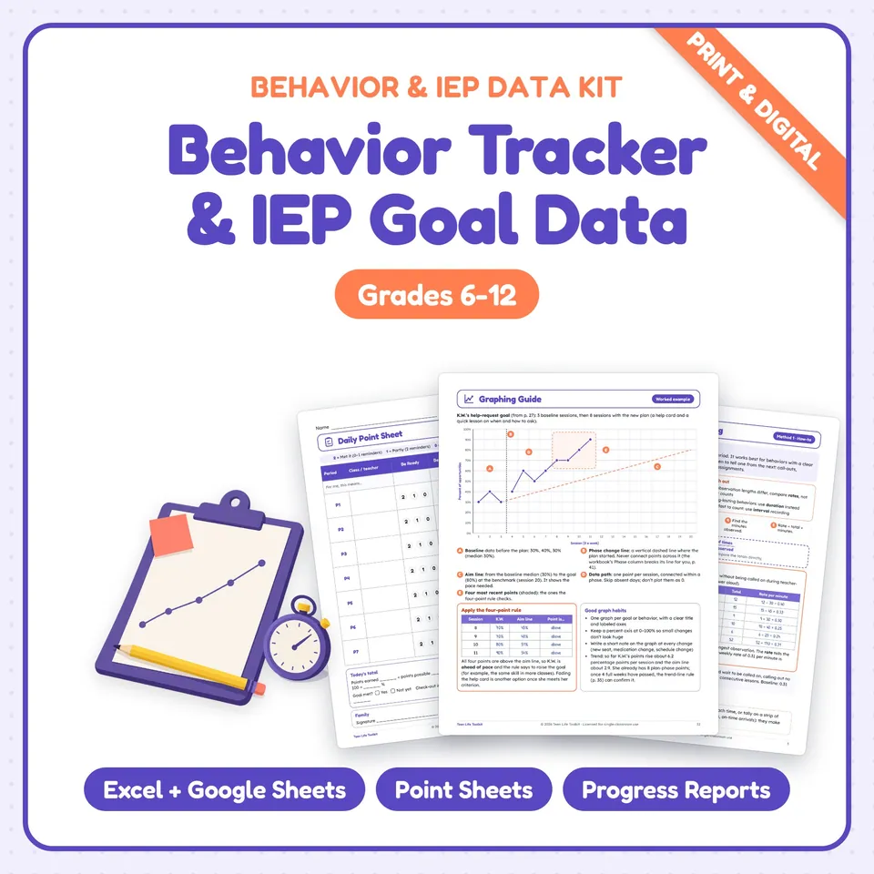 Behavior Tracker & IEP Goal Tracking cover