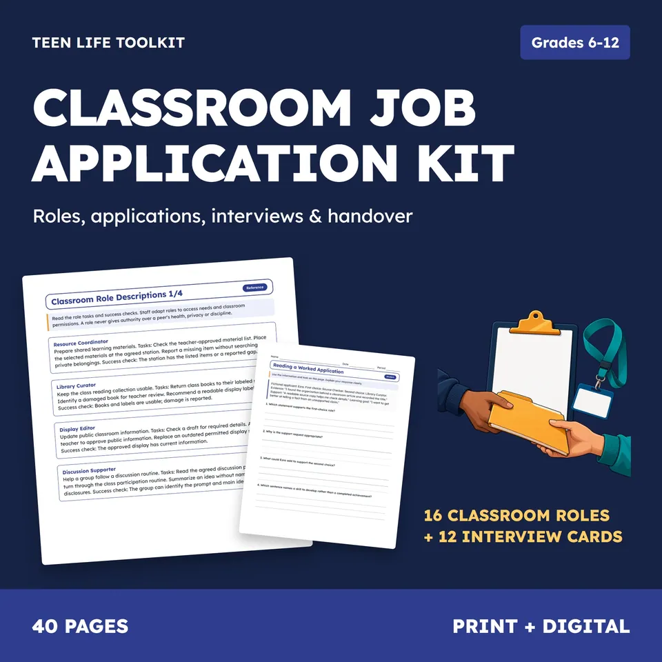 Classroom Job Application Kit cover