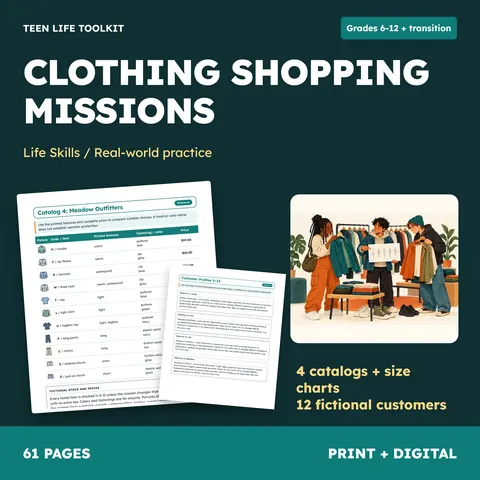 Clothing Shopping Life Skills cover