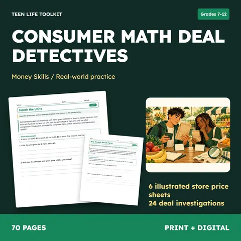 Consumer Math Deal Detectives cover