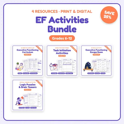 Executive Functioning Activities Bundle cover