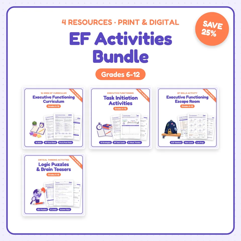 Executive Functioning Activities Bundle cover