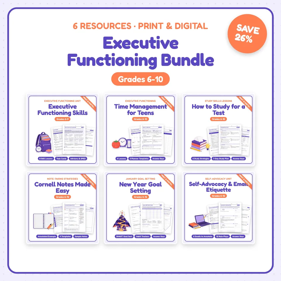 Executive Functioning Skills Bundle cover