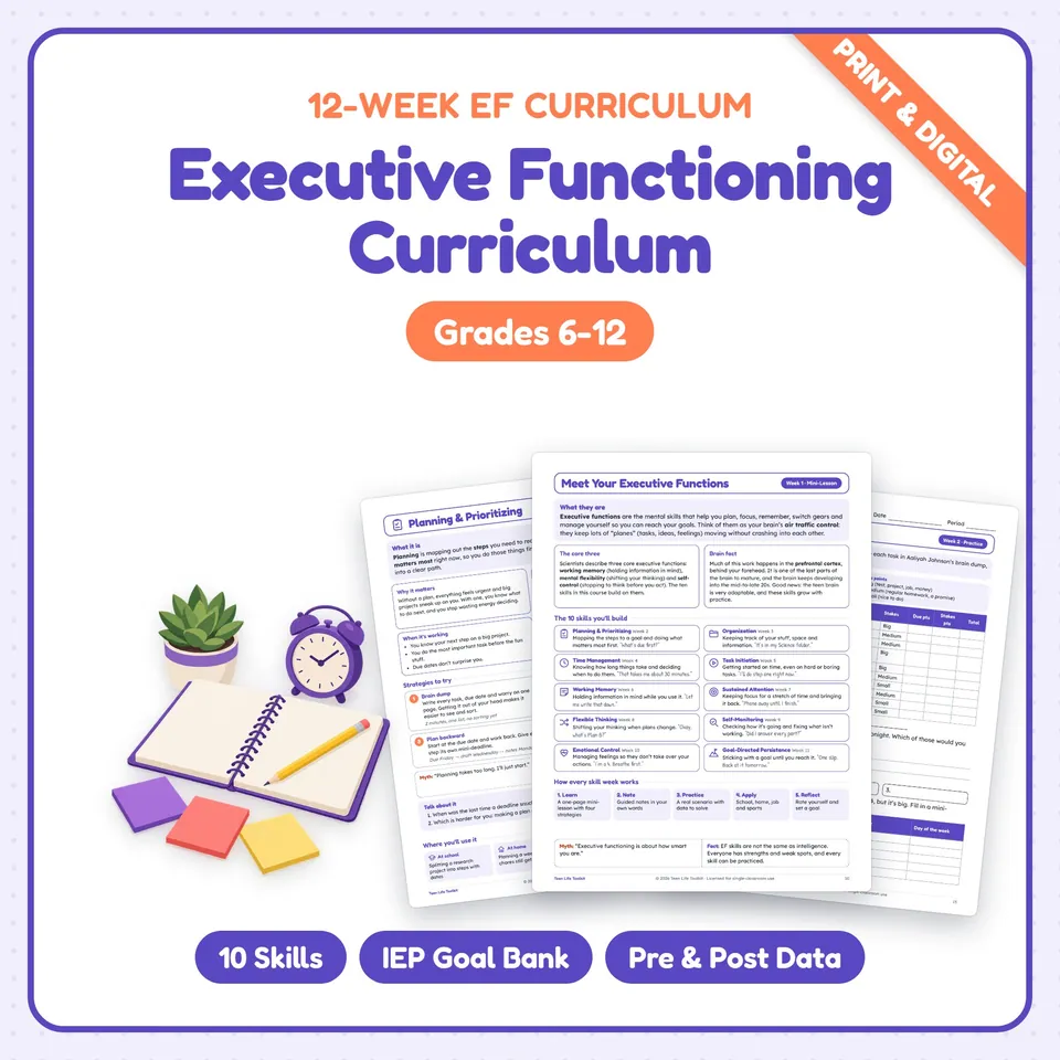Executive Functioning Curriculum cover