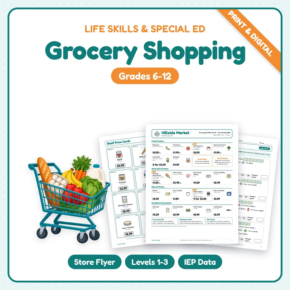 Grocery Shopping Life Skills cover