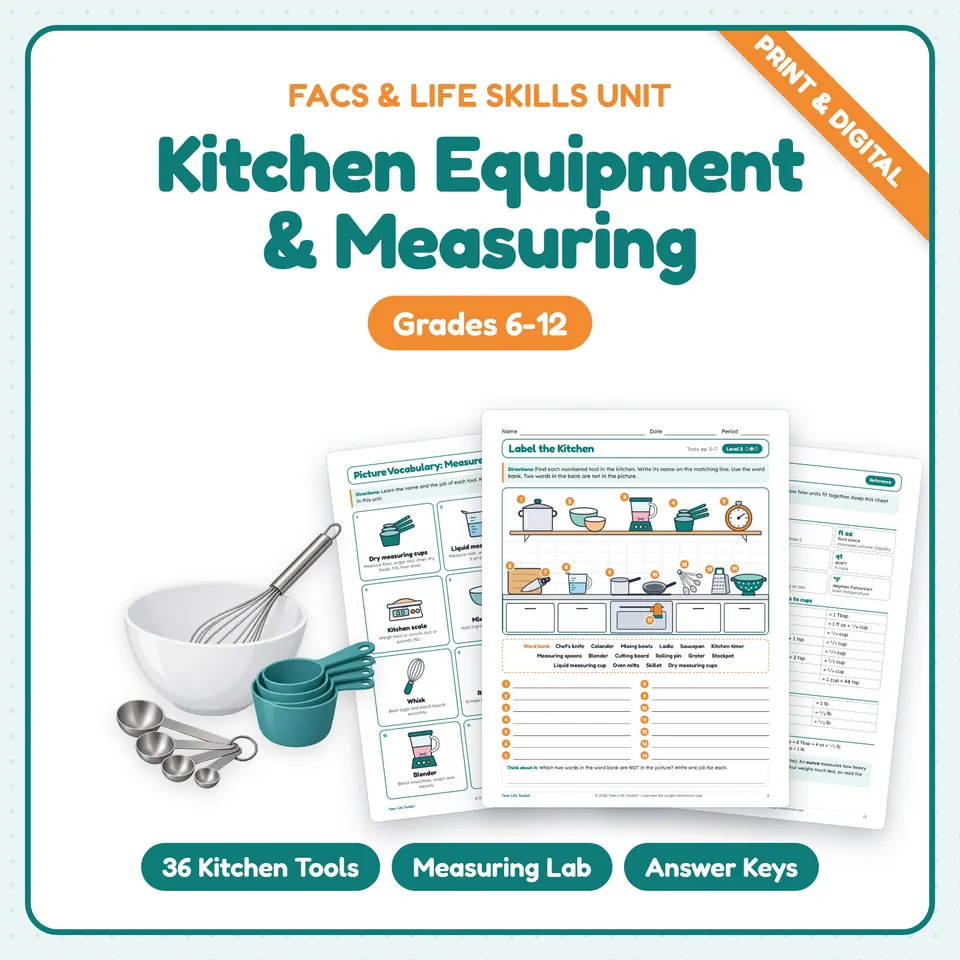Kitchen Equipment & Measuring Activities cover