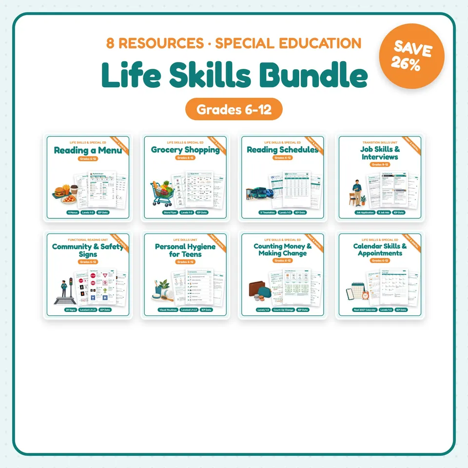 Life Skills Bundle for Special Education cover