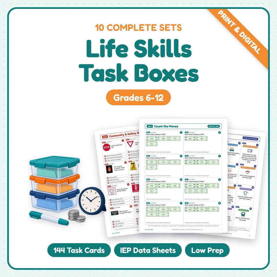 Life Skills Task Boxes for Special Education cover