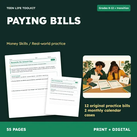 Paying Bills Life Skills cover