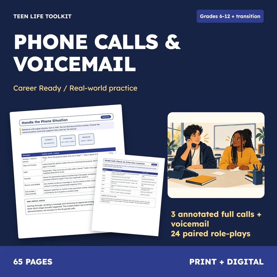 Phone Calls & Voicemail Life Skills cover