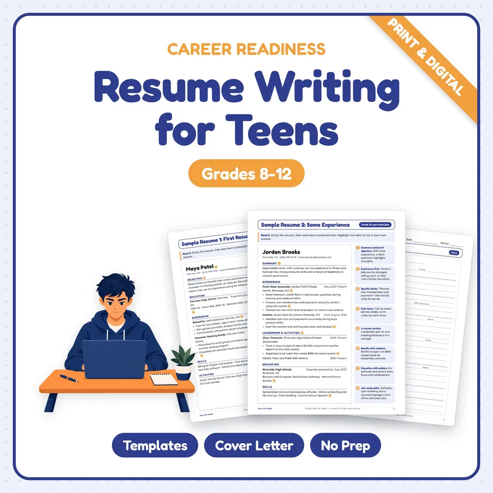 Resume Writing for High School Students cover