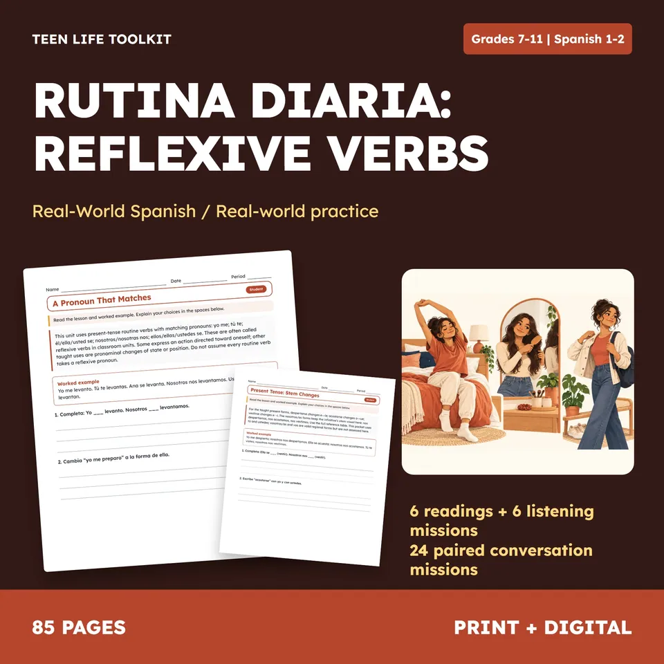 Spanish Reflexive Verbs & Daily Routines cover