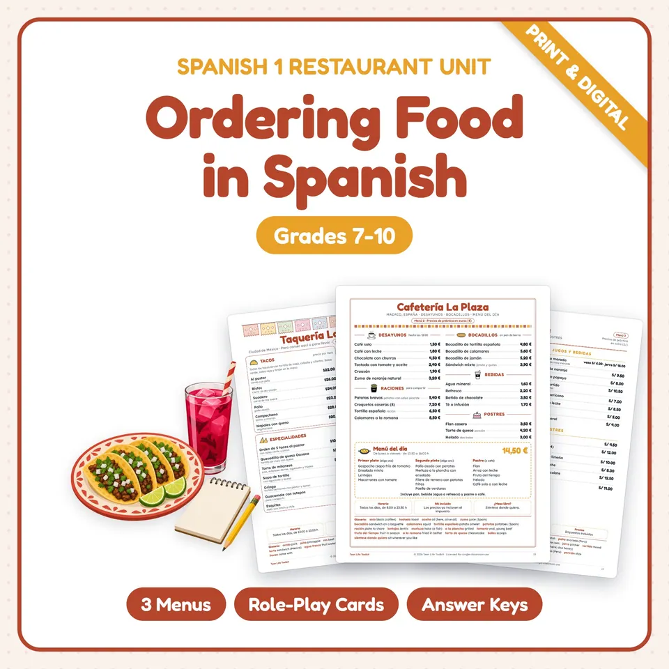 Ordering Food in Spanish cover