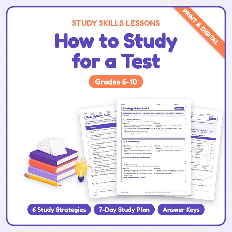 Study Skills Lessons cover