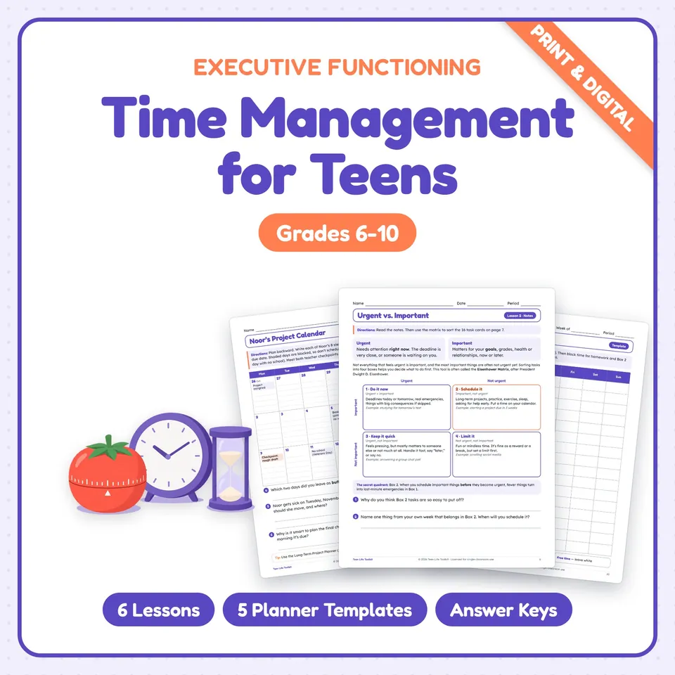 Time Management Activities for Teens cover